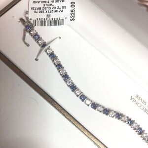 387 GIANI BERNINI 925 sterling  7.5 CZ tanzanite colored tennis bracelet $225